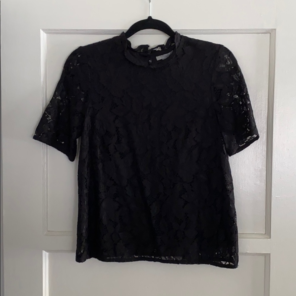 H & M Black Lace Blouse Size S